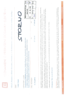 STORNO - Ozn&aacute;men&iacute; o přeru&scaron;en&iacute; dod&aacute;vky elektřiny 31.10.2016