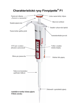 Charakteristické rysy Finnpipette F1