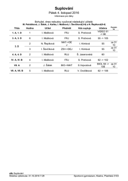 Suplov&aacute;n&iacute; - Sportovn&iacute; gymn&aacute;zium