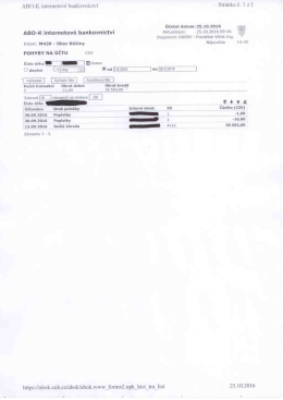 V&yacute;pis z &uacute;čtu III..