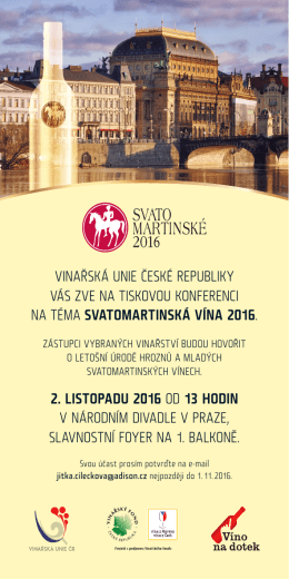 vinařská unie české republiky vás zve na tiskovou konferenci