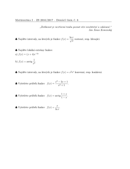 Matematika I – ZS 2016/2017 – Domácí úkol č. 6 „Zvědavost je