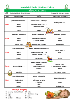 J&iacute;deln&iacute;ček od 31.10. do 4.11.2016
