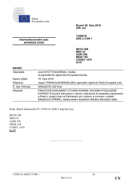 13296/16 ADD 2 COR 1 bl DG G 3 C K&oacute;dy oblast&iacute; dokumentu ST