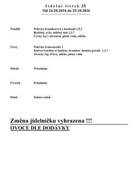 Zobrazit jídelníček