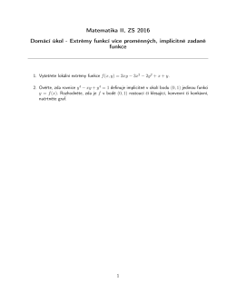 Matematika II, ZS 2016 Domácí úkol