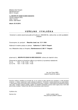 veejn &aacute; vyhl &aacute; &scaron; ka