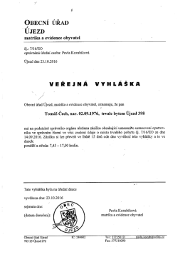 Veřejná vyhláška
