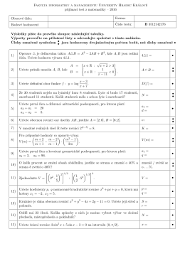 Matematika - Univerzita Hradec Králové