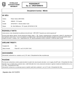 ROZHODNUTÍ Sp. zn.: DR2016096518
