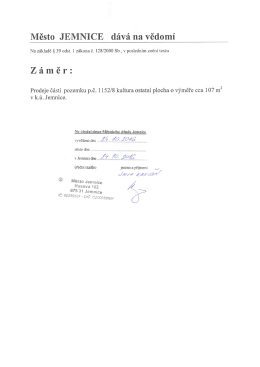 Záměr prodeje části pozemku