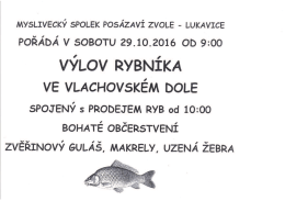 Výlov rybníka ve Vlachovském dole