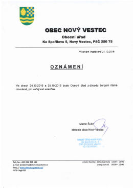 Ozn&aacute;men&iacute; o uzavřen&iacute; O&Uacute;.