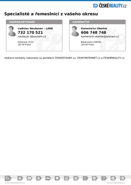 Specialisté a řemeslníci z vašeho okresu