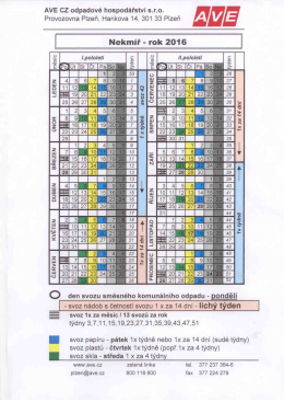 Harmonogram svozů 2016