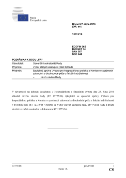 13774/16 jp/MP/mb 1 DGG 1A V návaznosti na dohodu dosaženou