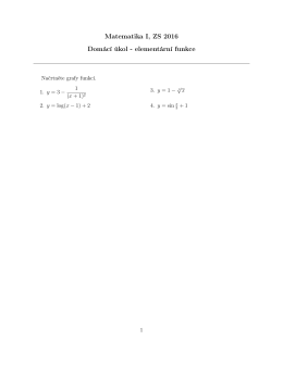Matematika I, ZS 2016 Dom&aacute;c&iacute; &uacute;kol