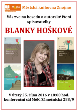 blanky ho&scaron;kov&eacute; - Městsk&aacute; knihovna Znojmo