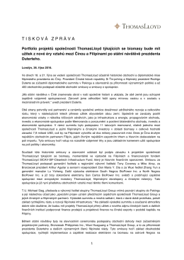 tiskov á zpr á va - ThomasLloyd Group