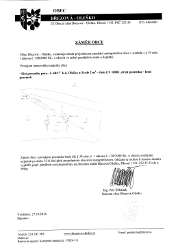 Záměr obce pronájem pozemku parc. č. 68_17 k.ú. Oleško u Zvole