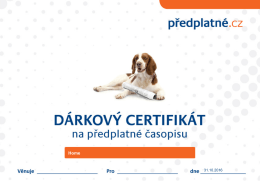 Dárkový certifikát predplatne.cz