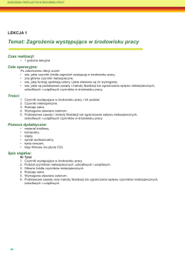 Czynniki występujące w środowisku pracy