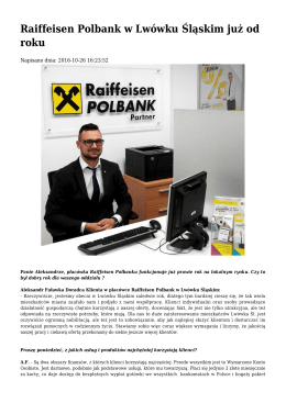 Raiffeisen Polbank w Lwówku Śląskim już od roku