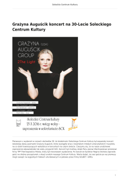 Grażyna Auguścik koncert na 30-Lecie Soleckiego Centrum Kultury
