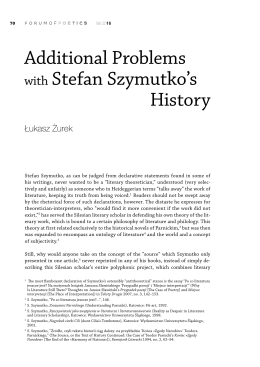 Additional Problems with Stefan Szymutko`s History