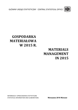 Gospodarka materiałowa w 2015 r.