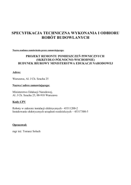 specyfikacja techniczna wykonania i odbioru robot budowlanych