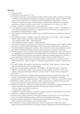Specyfikacja Mailing