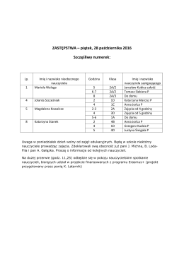 ZASTĘPSTWA - Kopernikus.pl