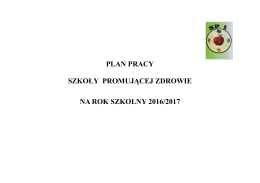 PLAN PRACY SZKOŁY PROMUJĄCEJ ZDROWIE NA ROK