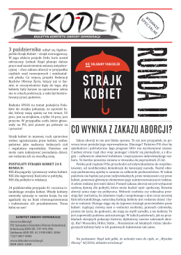 wydania specjalnego biuletynu DEKODER