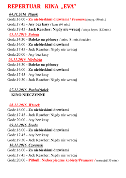 repertuar kina „eva - Nasze Miasto Międzyzdroje