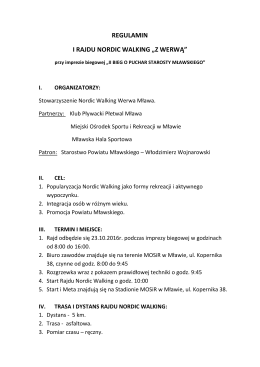 REGULAMIN I RAJDU NORDIC WALKING „Z WERWĄ”