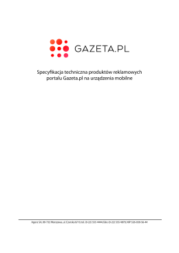Specyfikacja techniczna produktów mobilnych