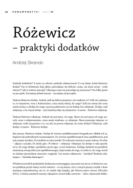 Różewicz – praktyki dodatków