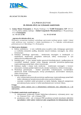 Z A P R O S Z E N I E do złożenia oferty na wykonanie zamówienia