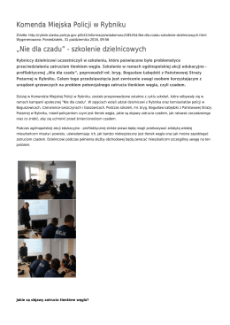 &bdquo;Nie dla czadu&rdquo; - szkolenie dzielnicowych