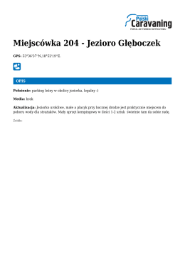 Miejscówka 204 - Jezioro Głęboczek