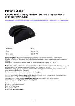 Militaria-Shop.pl Czapka Buff z wełny Merino Thermal 2 Leyers Black