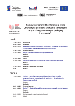 Program Konferencji - Urząd Statystyczny we Wrocławiu