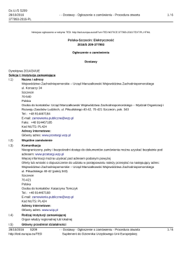 28.10.2016 r. - ogłoszenie opublikowane w Dz. U. UE