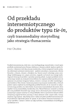 Od przekładu intersemiotycznego do produktów typu tie-in,