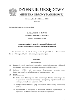Warszawa, dnia 25 października 2016 r. Poz. 176 Szefostwo Służby