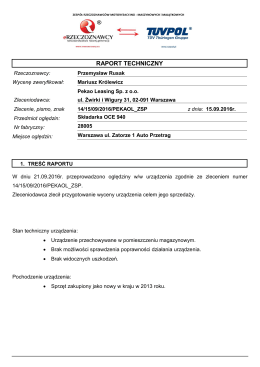 Opinia techniczna Nr z dnia