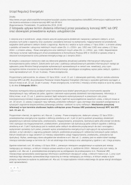 Urząd Regulacji Energetyki 2 listopada upływa termin złożenia