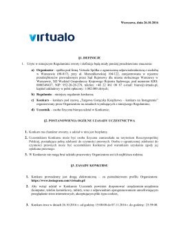 Warszawa, dnia 26.10.2016 &sect;1. DEFINICJE 1. Użyte w